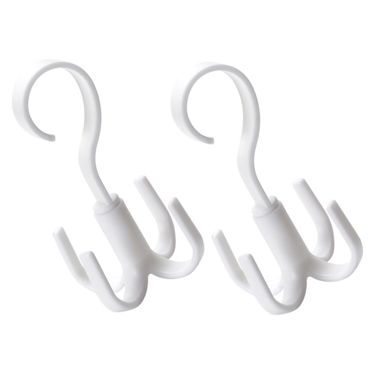 OUNONA 2sets 2pcs Multi Functional Rotating Hanger Hook for Closet Scarf Tie Belt Organizer Handbag Purse and Accessory Storage Space Saver for Home and Travel 2pcs*2