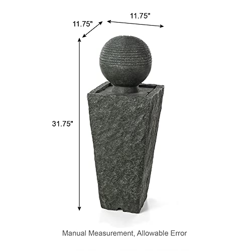 Glitzhome Patio Fountain Waterfall With Led Light Decorative Outdoor Fountain Pedestal Water Fountain With Submersible Pump Vintage Garden Waterfall Decor For Garden Patio Deck Porch thumb #1