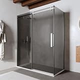 Box doccia cabina lusso angolare 70 80 90 100 110 120 140 160 170 cm scorrevole vetro FUME' anticalcare 8mm MIMOSA (80 X 100 cm)