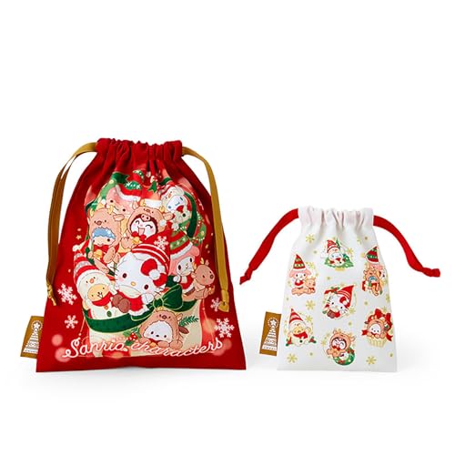 Sanrio 113263 Drawstring Set (Christmas) Sanrio Characters Set of 2