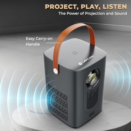 Image of LAPCARE LAPLAY 65W LED Projector with 3500 Lumens & 1920X1080 Full HD Display | Native Res 1280X720 FHD | Quad Core Processor |in-Built 3W X 2 Speaker | LED Lamp| Celling Mountable (LLP-003)