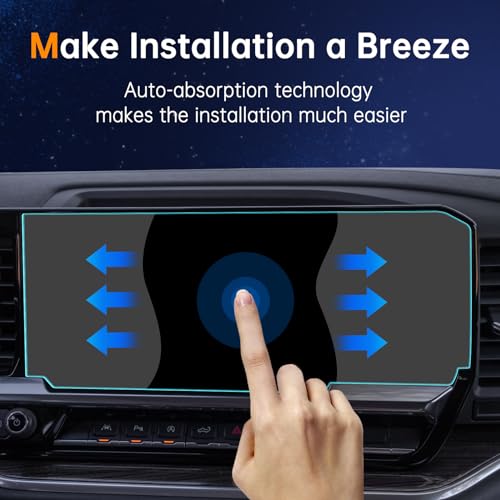 Image of SHAOHAO 2025 2026 Chevy Silverado 1500 Screen Protector Matte for 2022-2024 2025 2026 Chevy Silverado & GMC Sierra 1500 2500HD 3500HD Accessories 13.4 inch Tempered Glass Anti Glare & Fingerprint