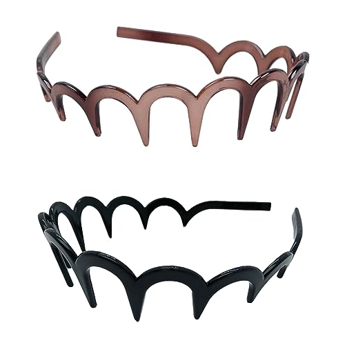 KISARG カチューシャ ヘアバンド ヘアカチューシャ メンズ レディース兼用 ズレない 痛くない コーム付き 髪留め 洗顔 入浴用 強力 しっかりとまる プラスチック 太め 2セット ブラックとスカーレッド KISARG カチューシャ ヘアバンド ヘアカチューシャ メンズ レディース兼用 ズレない 痛くない コーム付き 髪留め 洗顔 入浴用 強力 しっかりとまる プラスチック 太め 2セット ブラックとスカーレッド