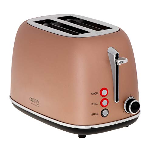 CAMRY CR 3217 Toaster 2 Scheiben, 815 W, Retro, mit Aufwärmen, Auftauen Funktionen, Stopp-Taste, 6 einstellbare…