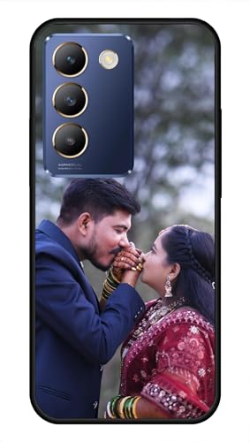 Image of NDCOM for Customised Vivo Y200e 5G Back Cover, Vivo T3 5G Back Cover DIY Personalised Photo Design | Customized Gift Custom Text Name Printed Glass Case