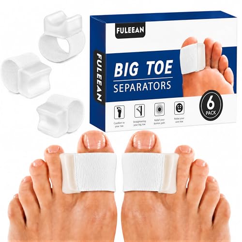 FULEEAN Big Toe Spacers,Hallux Valgus Corrector,Relieve Bunion Pain,Prevent Overlapping Toes,