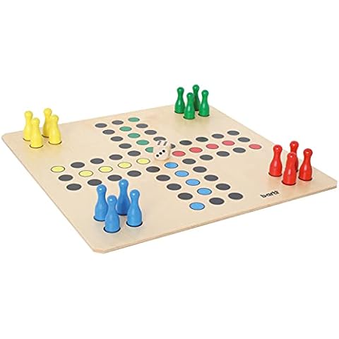 Bartl 106616 Brettspiel Ludo groß aus Holz XXL Format 50cm x 50cm Cover