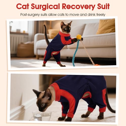 Ropa para gatos HMJGDZG postoperatoria que evita el desprendimiento de pelo en casa 5