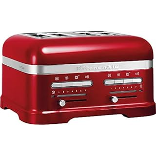Kitchenaid tostapane - Artisan - Toaster 4 fette con scomparti extra-large e pinze autocentranti - Macchina per Toast con 7 Livelli di Doratura - Retro - Rosso mela metallizzato
