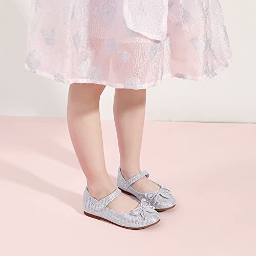 Hehainom Girls Dress Shoes Toddler Little Kid Flats Mary Jane School Bowknot Flower Girl Party Ballerina Flat Shoes3