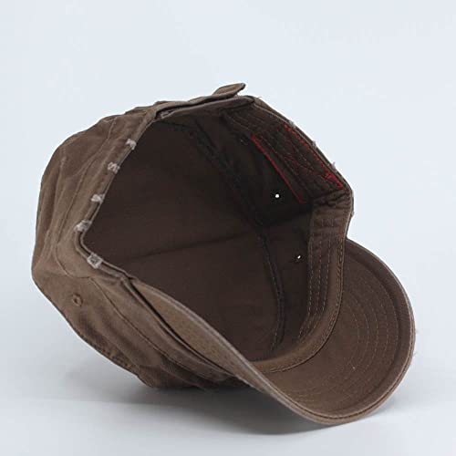 Image of The Vintage Year Washed Cotton Distressed Cadet Hat - Tactical Military Baseball Cap for Men & Women, Outdoor Casual Wear