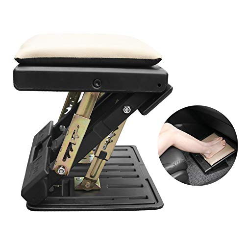 HJJH Footrest, Height-Adjustable Ergonomic Foot Rest for Office, Soothes Tired and Tired Feet - Under Desk Foot Rest with Foot Massage Device, Black