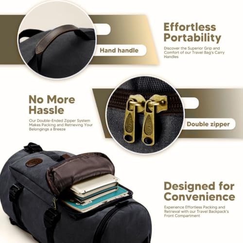 Image of KARRIER Denim Travel Backpack | Multipurpose Duffle, Trekking, Camping, Cycling, Tourist & Tactical Rucksack for Men & Women