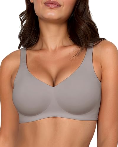 Image of Gailife Smooth Wireless Jelly Bras for Women No Underwire Seamless Push Up Bra Full Coverage Soft Suppor Tshirt Bralettes