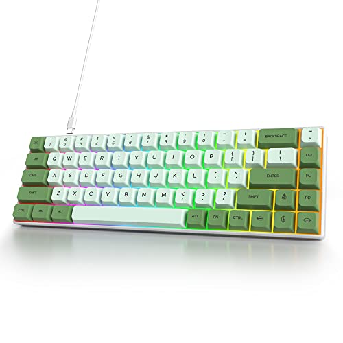 Image of Fogruaden 60% Mechanical Gaming Keyboard, 68 Keys, RGB Backlit, Compact 60 Percent Wired Keyboard for Win /Mac PC Gamer, Easy to Carry on Trip (68Matcha-RedSwitch-RGB)