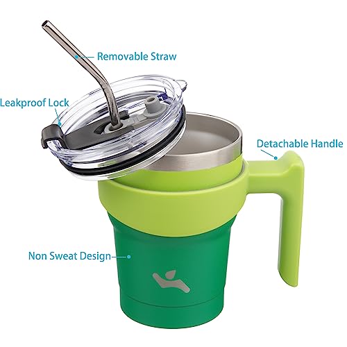 Image of Konokyo 10 oz Tumbler with Handle and Straw, Insulated Travel Mug
