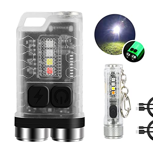 Fzh Rechargeable Keychain Edc Flashlight Set 900 High Lumens Super Bright Mini Flashlight Small Portable Tactical Pocket Torch Usb C Ipx65 Waterproof For Camping, Outdoor, Emergency #TOP16
