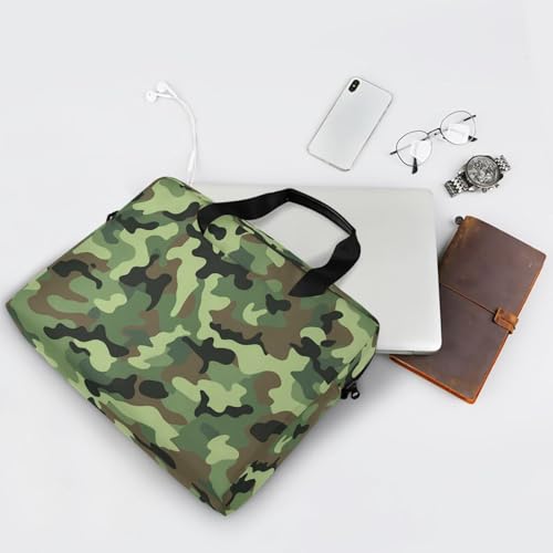 Maletín portátil con cierre para laptop 15.6 pulg camuflaje verde miniatura 7