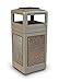 DCI Marketing Commercial Zone Products 72051599 42-Gallon StoneTec Panel with Ashtray Dome Lid Beige with Riverstone Panels