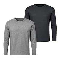 Kit 2 Camisetas Masculina Manga Longa Inverno Comprida Premium do M ao G1 (Chumbo e Cinza, G)