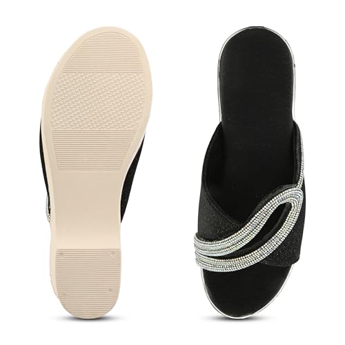 Image of Centrino Women's Wedge Heel Sandals | Stylish Slip-On Sandals for Ladies | Soft Cushioned Footbed for Comfort | Elegant & Trendy Design | Lightweight and Durable Fashion Footwear (9404)