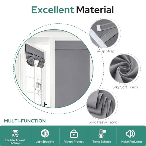 HOMEIDEAS 100% Blackout Linen Door Curtains for French Door 26x40 Inch by HOMEIDEAS - Used condition - Image 9