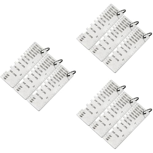 Alipis 9pcs herramienta de calibre de grosor de metal para medición de soldadura, calibradores precisos para hojas de metal miniatura 1