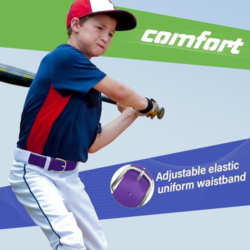 Image of Hercicy 3 Pieces Adult and Youth Baseball Softball Uniform Belts, Adjustable Size Uniform Belt