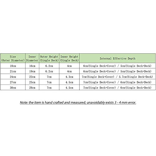 ANSNOW Kitchen Bamboo Steamer with Double Stainless Steel Banding for Asian Cooking Buns Dumplings Vegetables Fish Rice/3 Tier/10.6" - Image 7