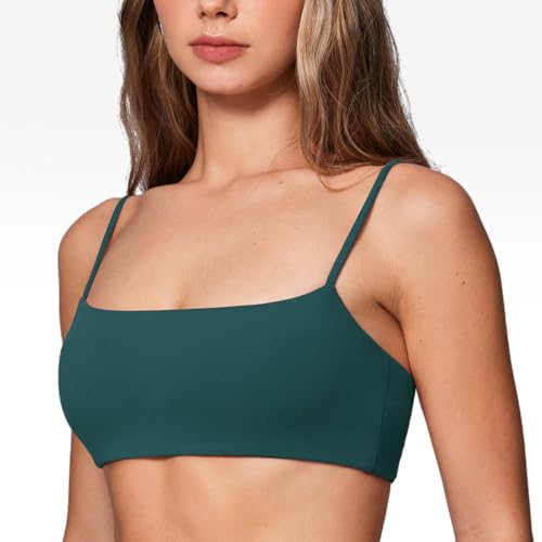 Image of INGIA Womens Square Neck Sports Bra Workout Bra | Spaghetti Strap, Padded, Cami,Yoga, Wireless, Square Back, Crop Top, for Women