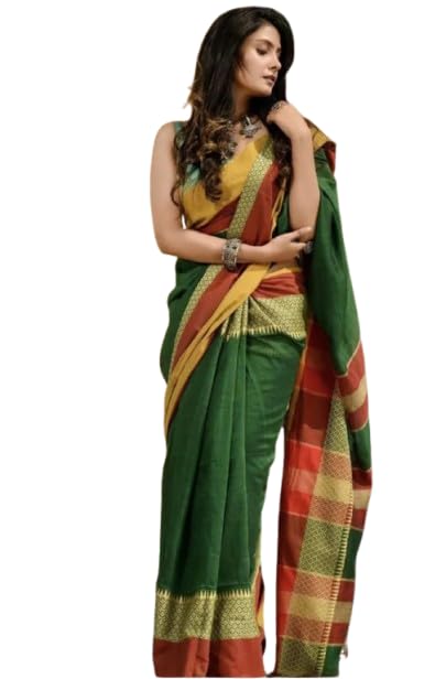 Cotton Handloom Saree With Blouse Piece For Women-image-33