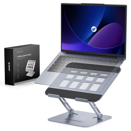 ORICO ノートパソコンスタンド 高さ・角度無段階調整 13～17インチ対応 5kg耐荷重・安定設計 PCスタンド エルゴノミクス設計 アルミニウム合金 折りたたみ式 省スペース 滑り止め付き 在宅ワーク 学習用 グレー ST11