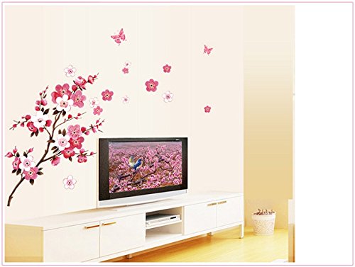 Indian Royals  Modern Peach Blossom Tree Branches Wall Stickers for Living Room Flowers, Floral Wall Stickers, Flower Sticker, Nature Wall Stickers, Wall Stickers Flower Design (60 cm X 45 cm) (B075SHGVV6) Amazon Price History, Amazon Price Tracker
