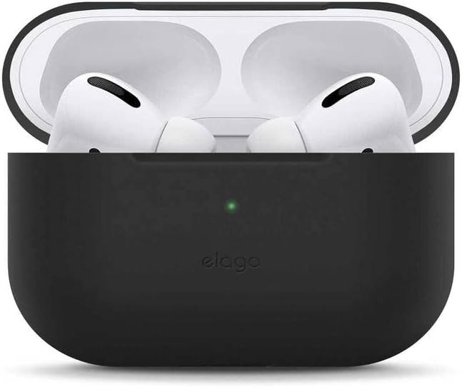 elago Silicone Cover Compatible with Apple Pro Case - Supports Wireless Charging, Anti-Slip Coating, Great Protection, Slim and Lightweight (Black)