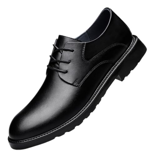 Men's Lace up Dress Shoes Genuine Leather Pointed Toe Oxford Comfortable Slip Formal Business Casual Work Shoes British Style2