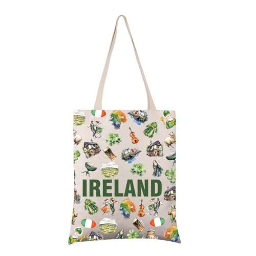 Zuo Bao Bolsa de mano de Irlanda para el Día de San Patricio, bolsa de viaje para la compra, regalo de recuerdo de Irlanda, bolso de hombro con bandera irlandesa, Irlanda, CM