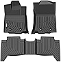 VIWIK Floor Mats Compatible with 2018-2023 Tacoma Double Cab (only auto), Car Mats All Weather Protection Custom Liners Full Set Include 1st and 2nd Row Front & Rear, Automotive Floor Mats TPE Black