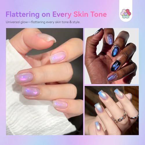 Image of SAVILAND Color Artistry Cat Eye Gel Nail Polish Set: 2026 12 Colors 5ml Crystal Shiny Gloss Cateye Gel Polish Aurora Borealis Pink Blue Magnetic Gel Polish Glitter Gel Nail Polish Gifts Home DIY