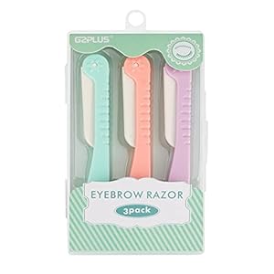 G2PLUS 3 PCS Eyebrow Razor Shaper Cheek Facial Hair Remover Peach Fuzz Shaver Women’s Trimmer Shaving Grooming Kit