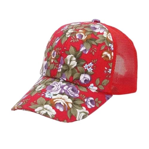 Gorra de verano for mujer que alivia el calor con malla transpirable y estampado floral