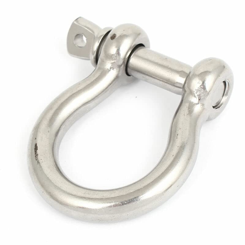 Tool parts M12 Stainless Steel U-Shape Bow Shackles Wire Rope Fastener Silver Tone
