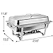 Chafing Dish Buffet Set 8 Qt Stainless Steel Complete Chafer Set Catering Warmer Set with Water Pan, Fuel Holder for Parties, Dinners, Catering, Buffet and Weddings 6 Silver