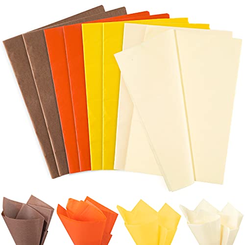 Whaline 96 sheet fall color tissue paper bulk brown ora…