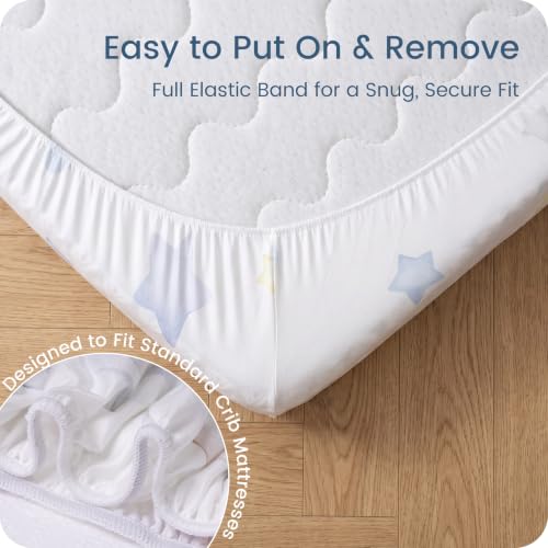 Image of Crib Sheets 28x52x9 Inch, Fitted Baby Mattress Sheets 2 Pack