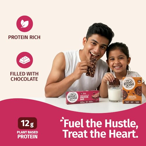 Image of The Good Kind Hazlnut Chocolate Cookies (1 Pack) & Peanut Chocolate Protein Bar (2 Pack), Nutty Protein Snack, Perfect for Snacking, Gluten Free, Palm Oil free & Vegan (Combo Pack of 3)
