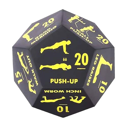 Dados de ejercicio físico: cubo de entrenamiento de dados de entrenamiento de 12 caras, accesorio de ejercicios físicos en el hogar de PU para sentadillas, estocadas, flexiones, saltos de yoga, select