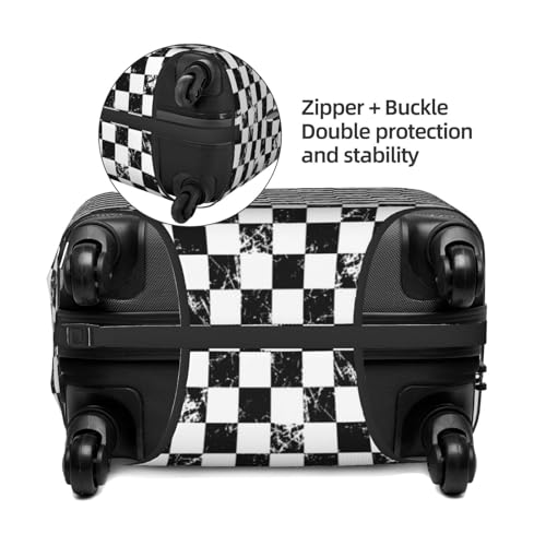 Travel Luggage Cover Protector - Creative Checkered Black White Anti-Scratch Suitcase Covers Fits 18-32 Inch Luggage4
