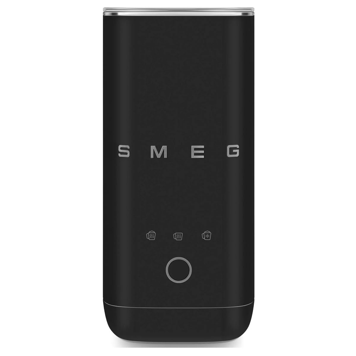 Smeg MFF02BLMEU Mousseur à lait noir mat – Rétro années 50, compact, 3 fonctions pour mousse chaud/froide et chaleur du lait