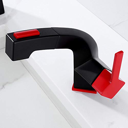 Mitigeur de lavabo avec douchette extractible monotrou en laiton