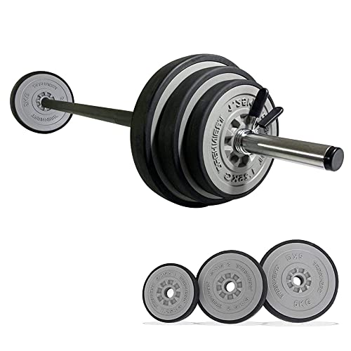 TrainHard 20 kg Hantelset mit federgeschlossenen Hantelstangen inklusive 6...